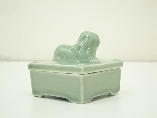 道具 ] - 道具 河合紀造 青磁獅子香合（共箱） | ネットショップ